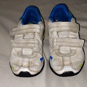 Puma Kids White and Blue Velcro Sneakers Size 13